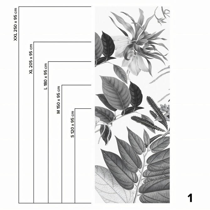 Flores de terciopelo blanco y negro - pieza 1 - vinilo lavable autoadhesivo opaco para muebles y paredes cocinas y baños