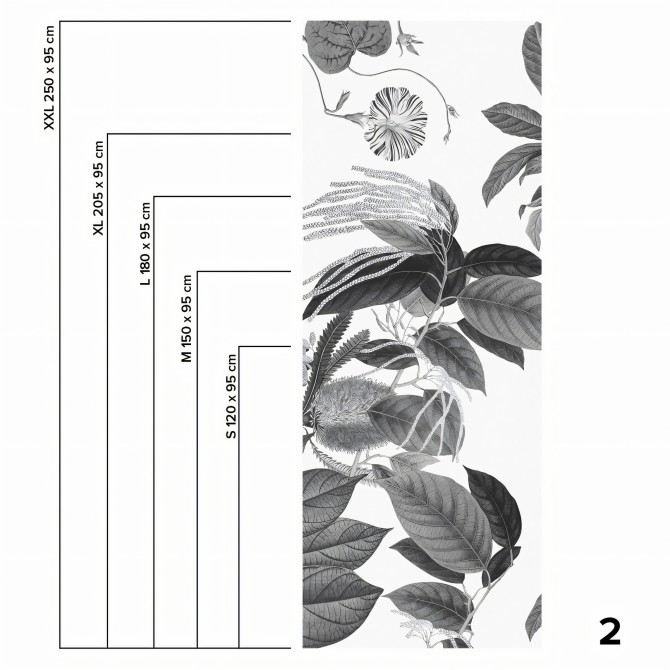 Velvet Flowers black & white  piece 2 - Washable vinyl self-adhesive for walls kitchen and furniture bathroom
