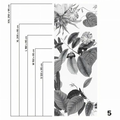 Velvet Flowers black & white  piece 5 - Washable vinyl self-adhesive for walls kitchen and furniture bathroom