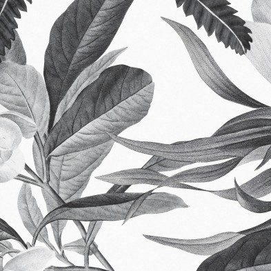 Flores de terciopelo blanco y negro - detalle vinilo lavable autoadhesivo opaco para muebles y paredes cocinas y baños