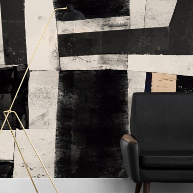 Tapies - eco-friendly self-adhesive wallpaper for living-room walls - Abstract art warm color - Lokoloko