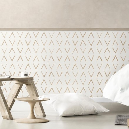 Mudcloth Africano mini Tierra. Papel pintado ecológico autoadhesivo texturizado para paredes de dormitorios. Lokoloko