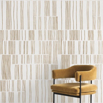 Superposición Tierra. Papel pintado ecológico autoadhesivo texturizado para paredes de salon y comedor. Lokoloko