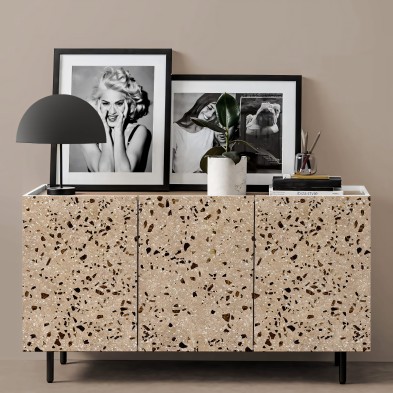 Beneto Terrazzo - washable self-adhesive vynil for furniture salon earthtones minimal brown mediterranean style