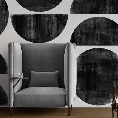 Ritmo - Papel pintado pared ecológico autoadhesivo para salón recibidor  - Geometría abstracta - Lokoloko