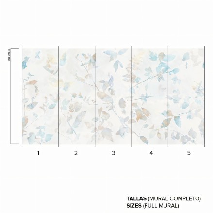 Aomori -  papel pared ecologico sin pvc autoadhesivo para paredes de dormitorios infantiles. Floral, rosa, azul. Lokoloko