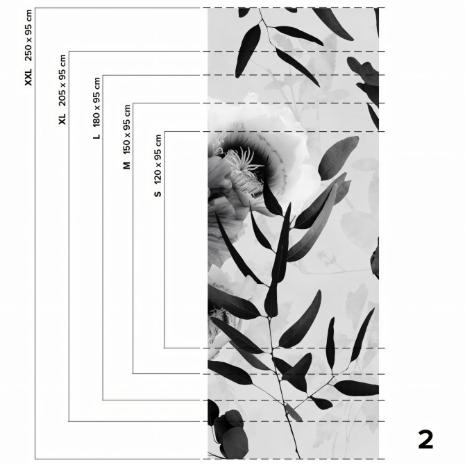 Daila black & white - piece - wall mural - Washable vinyl self-adhesive for walls kitchen and furniture bathroom