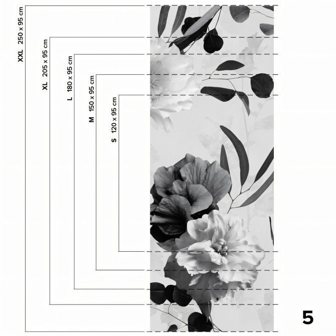 Daila black & white - piece - wall mural - Washable vinyl self-adhesive for walls kitchen and furniture bathroom