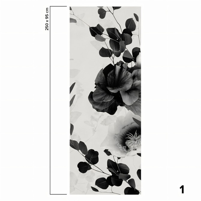 Daila Black and White - Eco-friendly self-adhesive wallpaper mural - Piece 1 - Lokoloko