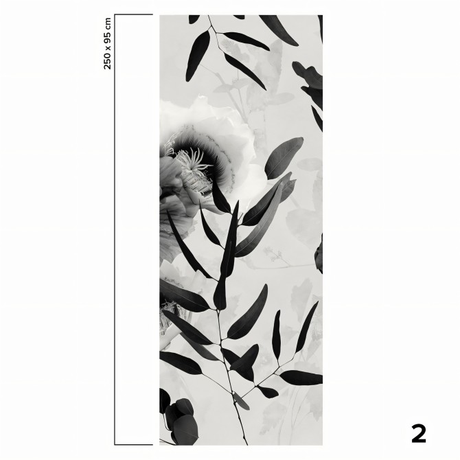 Daila Black and White - Eco-friendly self-adhesive wallpaper mural - Piece 2 - Lokoloko