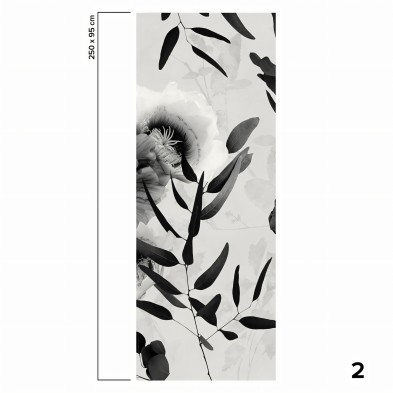 Daila Black and White - Eco-friendly self-adhesive wallpaper mural - Piece 2 - Lokoloko