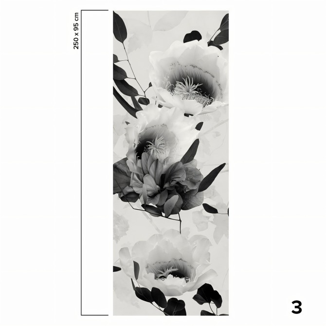 Daila Black and White - Eco-friendly self-adhesive wallpaper mural - Piece 3 - Lokoloko