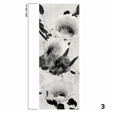 Daila Black and White - Eco-friendly self-adhesive wallpaper mural - Piece 3 - Lokoloko