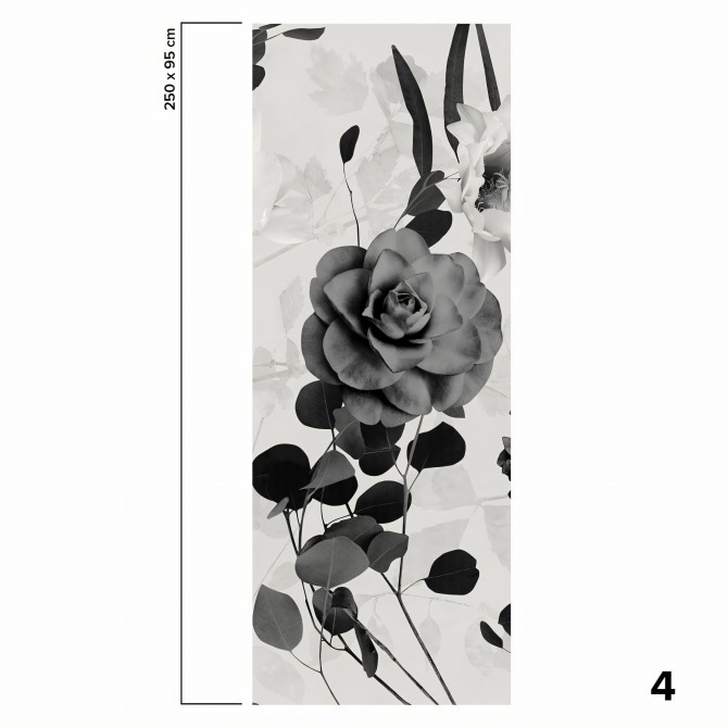 Daila Blanco y Negro - Papel pintado pared ecológico autoadhesivo para superficies lisas - Pieza 4 - Lokoloko