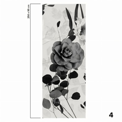 Daila Blanco y Negro - Papel pintado pared ecológico autoadhesivo para superficies lisas - Pieza 4 - Lokoloko