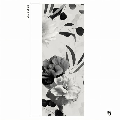 Daila Black and White - Eco-friendly self-adhesive wallpaper mural - Piece 5 - Lokoloko