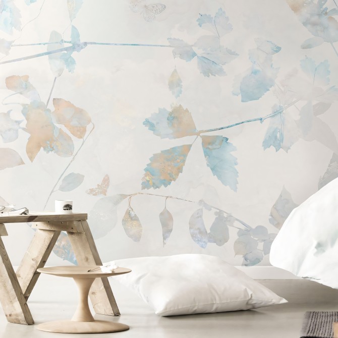 Aomori ecological self-adhesive pvc free wallpaper for bedroom walls floral warm pink violet lokoloko
