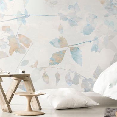Aomori papel pared ecologico sin pvc autoadhesivo para paredes de dormitorios infantiles floral rosa azul lokoloko