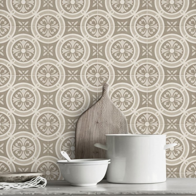 Vintage Pattern 1 Washable vinyl, eco-friendly inks, water resistant, antibacterial for tiles and backslash Kitchen. Lokoloko