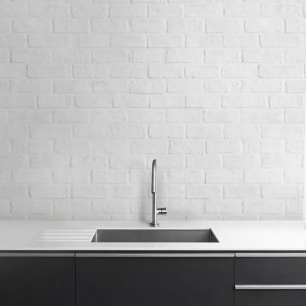 Ladrillo Blanco. Vinilo lavable autoadhesivo para paredes de cocinas, azulejos, frentes y copetes. Lokoloko