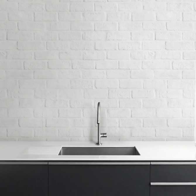 Ladrillo Blanco. Vinilo lavable autoadhesivo para paredes de cocinas, azulejos, frentes y copetes. Lokoloko