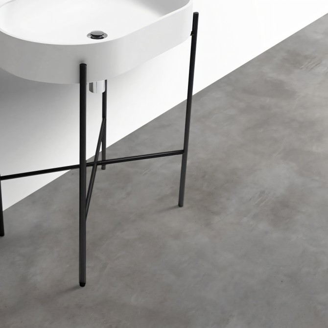 Dark Grey Concrete. Washable self-adhesive eco inks. Vinyl for floor tiles in bathroom, industrial. Lokokoko