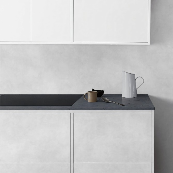 Hormigón Gris Minimal.  Vinilo autoadhesivo lavable opaco para forrar puertas y muebles de cocina. Lokoloko