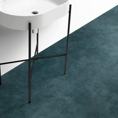Hormigón Océano. Vinilo lavable autoadhesivo para suelos de baños, aseos con azulejos, baldosas o marmol. Lokoloko