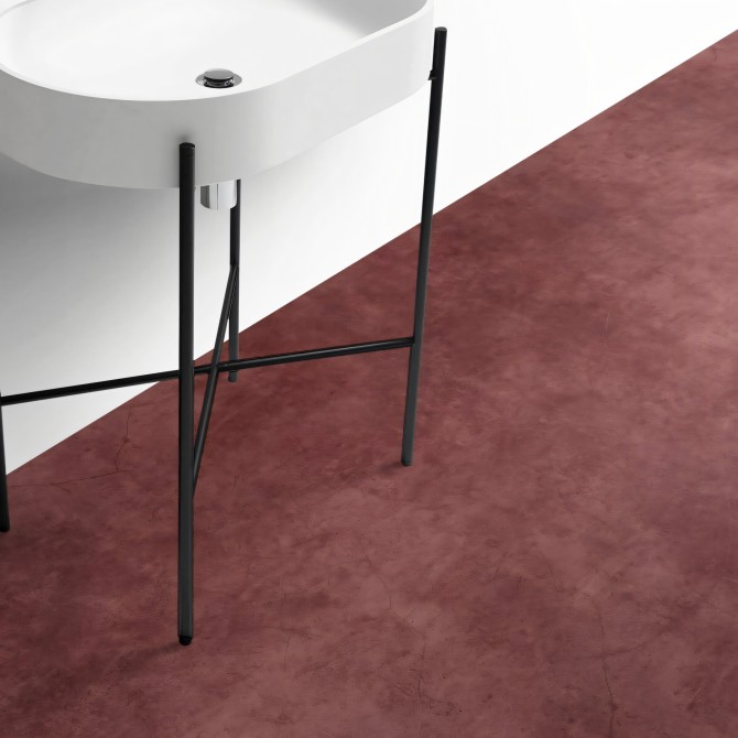 Hormigón Tinto. Vinilo lavable autoadhesivo para suelos de baños, aseos con azulejos, baldosas o marmol. Lokoloko