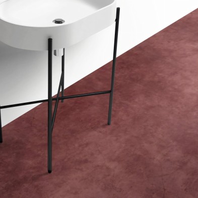 Hormigón Tinto. Vinilo lavable autoadhesivo para suelos de baños, aseos con azulejos, baldosas o marmol. Lokoloko