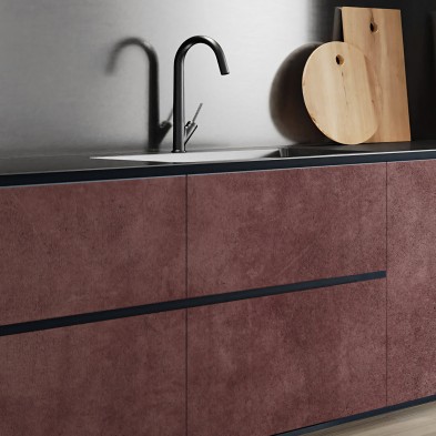 Hormigón Tinto. Vinilo autoadhesivo lavable opaco para forrar puertas de cocinas. Lokoloko