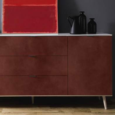 Hormigón rojo oscuro. Vinilo lavable autoadhesivo para muebles salon comedor cajones puertas aparador. Lokoloko