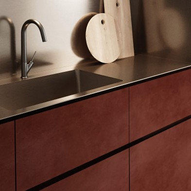 Hormigón rojo oscuro - Vinilo autoadhseivo lavable opaco para muebles y paredes