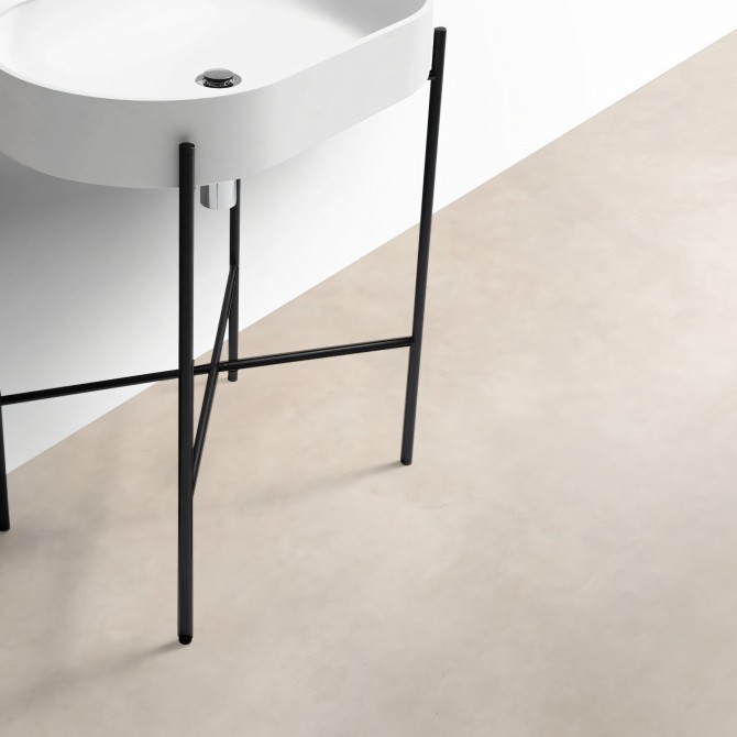 Hormigón Beige .Vinilo lavable autoadhesivo para suelos de baños, aseos con azulejos, baldosas o marmol, mediterraneo. Lokoloko