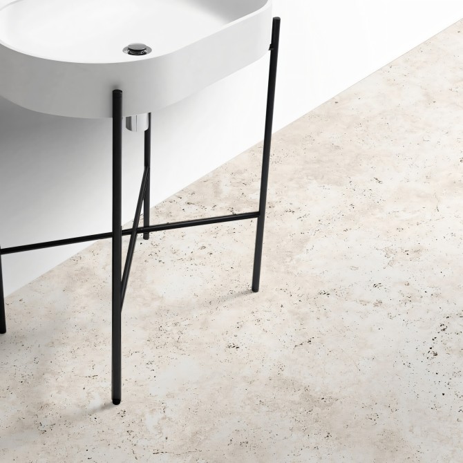 Textura Piedra Beige. Vinilo lavable autoadhesivo para suelos de baños, aseos con azulejos, baldosas o marmol. Lokoloko