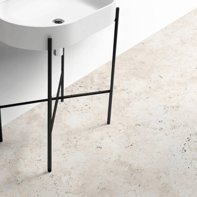Textura Piedra Beige. Vinilo lavable autoadhesivo para suelos de baños, aseos con azulejos, baldosas o marmol. Lokoloko