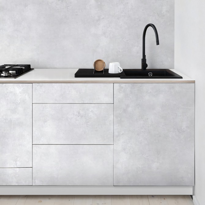 Cemento Oiza - Vinilo lavable autoadhesivo para muebles, suelos y paredes