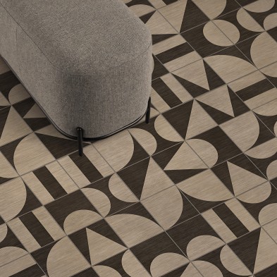 azulejos de madera Boho Bauhaus - Vinilo lavable autoadhesivo para muebles, suelos y paredes