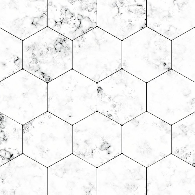 Vinyl decor of small white tiles for furniture, floor and wall