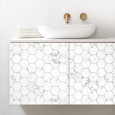 Azulejos hexagonales de mármol blanco (mini)