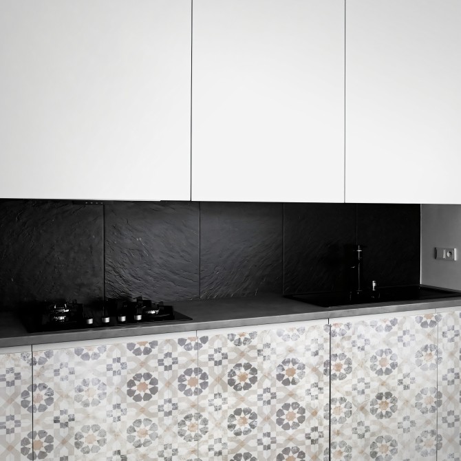 Cerámica desgastada 2. Vinilo lavable, tintas ecologicas, resistente al agua, antibacterias para muebles de cocina. Lokoloko