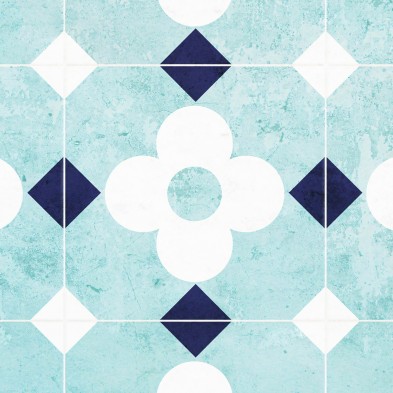 Losas de flores blancas vintage. vinilo lavable autoadhesivo para paredes azulejos muebles suelos baños aseos duchas