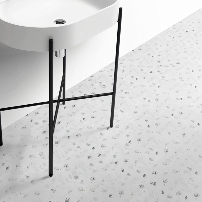 Mosaico hexagonal mármol gris - Vinilo autoadhesivo lavable para muebles y paredes. Lokoloko