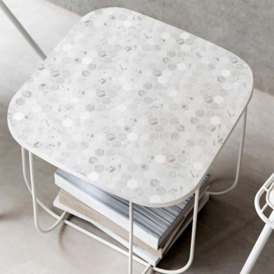 Grey marble hexagonal mosaic - washable self-adhesive vynil for furniture and walls Lokoloko