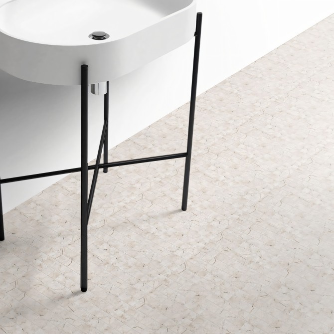 Mosaico de mármol beige - Vinilo autoadhesivo lavable para muebles y paredes. Lokoloko