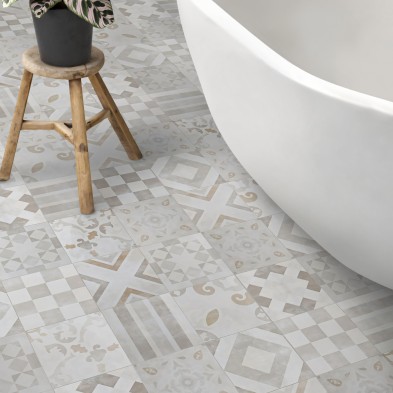 Patrón Vintage 5 Vinyl bathroom flooring, non-slip and antibacterial, water resistant. Lokoloko