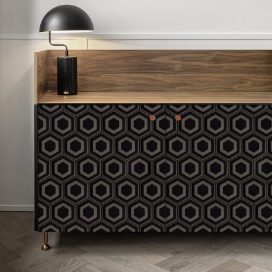 Patrón Cerámico Hexagonal 4. Vinilo lavable, tintas ecologicas, opaco, antibacterias para aparador. Lokoloko
