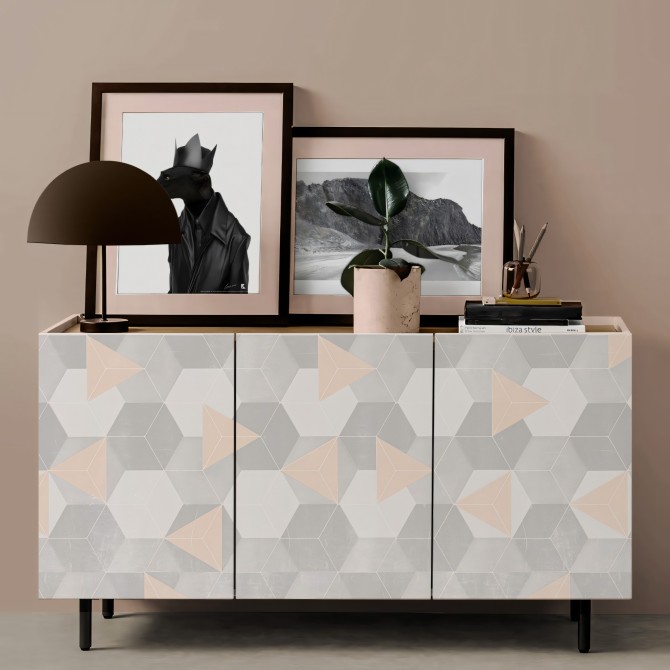Nordic hexagons and warm triangles vinyl sticker