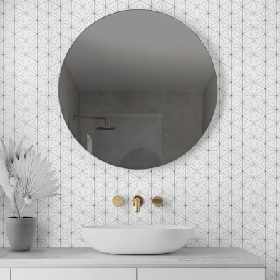 Hexágonos Abstractos 1 vinilo autoadhesivo lavable para muebles paredes suelos lavabo cuarto baño geometrico detalle lokoloko