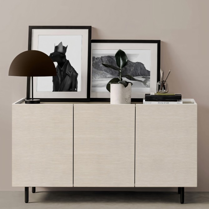 Maple wood vinyl for wrapping furniture salon. Beige, water resistant, fireproof, opaque. Texture